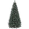 HOMCOM Albero di Natale 210cm con 998 Rami Innevati e Pigne Apertura Automatica e Base Pieghevole, Verde | Aosom Italy
