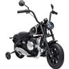 AIYAPLAY Moto Elettrica per Bambini 12V BMW R18, Batteria al Litio, 3-8 Anni, Rotelle Rimovibili, Faro, Musica, Nera | Aosom Italy