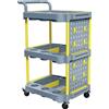 HOMCOM Carrello Portautensili a 3 Ripiani con Pannello Forato, Ganci, Ruote a Freno e Maniglia, Grigio e Giallo | Aosom Italy