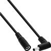 InLine Cavo di prolunga DC, spina angolare, 4,0 x 1,7 mm, nero, 2 m | 2 m, AWG 18, 12-24 V DC, 140 W, presa dritta, guaina in PVC, guaina per cavi salvaspazio