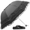 PithCogent Ombrello nero in pizzo, ombrello gotico con protezione UV | Elegante dettaglio in pizzo, protezione UV/pioggia, per cosplay, tea party, decorazioni per matrimoni