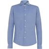 BS BOTTEGA DEL SARTO Man in Italy Bottega del Sarto Camicia Celeste Super Slim Fit in Jersey di Cotone Elasticizzato con Collo Francese Sartoriale