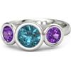 Artik Jewels London Topazio Blu E Ametista 14K Placcato Oro Bianco Anello Argento Donna 3966