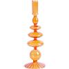 NLDGR Vaso in vetro a forma di candelabro, vaso in vetro per centrotavola, vaso floreale moderno per centro, soggiorno, camera da letto, ufficio, decorazione da tavolo (giallo F)
