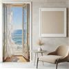 Latwerio 3D Adesivo per Porta Vista Sul Mare Adesivi Porte Interne, Adesivo per Porte Mare Murale Carta da Parati, Autoadesivo Camera da Letto Soggiorno Parete Arredo Casa Poster Parati 77 x 200 cm w.6157