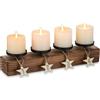 Romadedi Corona dell'Avvento in Legno Moderna Rettangolare: Portacandele in Massello di Pino con Numeri 1-4 - Centrotavola per Decorazione Avvento in Stile Scandinavo Minimalista