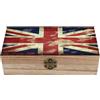 Anceky Scatola portagioie in legno con bandiera britannica e Union Jack vintage. Splendida scatola portagioie fatta a mano in legno per conservare gioielli, monete, carte Tartot e piccoli tesori.