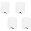 NOOKLOOK 4 pezzi Faretto da soffitto bianco orientabile, faretto sporgente, faretto da soffitto regolabile a 30°, max 100 W, faretto da soffitto illuminazione interna