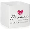 irpot Vaso portafiori con stampa Festa della Mamma fioriera ceramica personalizzabile idea regalo Mather 's day Mamma Mom Mommy pensiero orignale vaso per fiori (Cuore)