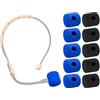 Voarmaks 10 coperture per microfono con filtro antipop compatibili con cuffie Shure SM31FH SM31 Fitness, PGA31, P31 e microfono per cuffie, protezione antivento, blu e nero