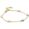 MIORE Bracciale Argento 925 placcato oro 18kt Bracciale Donna con Madreperle multicolore a cuore 17 cm, estendibile fino a 19 cm, Made in Italy, Gioiello Anallergico