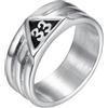 keigtuxh Anello con numeri 33 per uomo e donna, in acciaio inossidabile, anello per numerologia massonica, semplice e unisex, taglia 7-13