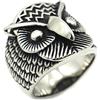 Jpltlvy Anello da uomo in acciaio al titanio con gufo, stile vintage, con uccellini notturni, idea regalo