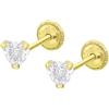 TIME ROAD Orecchini Neonato Bambina in Oro 9K HIN00159/4 | Orecchini a Cuore 4 mm, Bambini 3, 6, 12 a 24 mesi, Ideale come Regalo per la Nascita, Battesimo o Compleanno