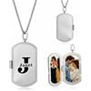 lorajewel Collana Uomo Personalizzata Collana con Foto Stile Piastrina Militare con Nome Ciondolo in Acciaio inox Regali per Lui Papà Festa del Papà, Natale