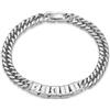 Jeweidea Bracciale Personalizzato per Uomo con Incisione di Nome e Icona, Bracciale Cubana in Acciaio Inossidabile Regalo Per Papà Nonno Festa Del Papà, Regalo Personalizzato Per Uomo
