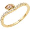 NOELANI Anello da donna in argento 925, placcato oro/oro, con zirconi e Preciosa