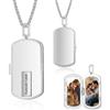 lorajewel Collana Uomo Personalizzata Collana con Foto Stile Piastrina Militare con Nome Ciondolo in Acciaio inox Regali per Lui Papà Festa del Papà, Natale