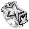Jpltlvy Anello da uomo in acciaio al titanio, gioiello alla moda con stella a cinque punte e design multi-stella sovrapposta, regalo da uomo