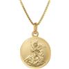 trendor Collana con ciondolo di San Michele, argento sterling 925 50 cm | Catena in argento con ciondolo dell'Arcangelo Michele, in argento placcato oro, gioiello a valenza religiosa e simbolica