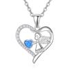 TANGPOET Collana con angelo custode, in argento sterling 925, con ali d'angelo, con ciondolo a forma di cuore, regalo per donne e ragazze, con confezione regalo