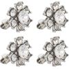 TINEASUR 4 pezzi piccoli strass fiori spille in lega 1,5 cm spille per abbigliamento scarpe borse gioielli donna decorazione
