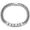 Jeweidea Bracciale Personalizzato per Uomo con Incisione di Nome e Icona, Bracciale Cubana in Acciaio Inossidabile Regalo Per Papà Nonno Festa Del Papà, Regalo Personalizzato Per Uomo