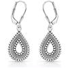 LeCalla Orecchini pendenti in argento Sterling 925 a goccia, da donna, con trama intricata e antica, orecchini a monachella, regalo per lei, donne, mamma, moglie, 35 mm