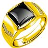Jpltlvy Anello audace in onice nero con pietra quadrata lucida e fascia regolabile gioielli minimalisti da uomo regalo adatto