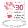 Halora 16°, 18°, 21°, 30°, 40°, 50°, 60° compleanno, regalo per donne e ragazze, braccialetto con perline in argento Sterling 925 regolabile con nodo a forma di cuore, regalo di compleanno con