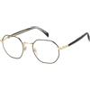 David Beckham DB 1133 RHL | Occhiali da Vista Graduati | Prova Online | Metallo | Rettangolari | Nero, Oro | Adrialenti