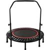 FOXSPORT Trampolino Fitness Indoor per Adulti Pieghevole con Manico Regolabile Ø120cm Portata 100kg