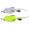 Cabilock 2 Pezzi Esca Finta Topo 5,5cm 10,5G in Plastica per Pesca | Riutilizzabile, Portatile per Uscite All'aperto, Adatta a Bass e Pesci Predatori, Bianco Verde