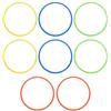 BESPORTBLE 8 Pezzi Anelli di Agilità 30cm in Plastica per Allenamento Calcio | Cerchi Piatti Multicolore, Marcatori Visivi Resistenti, Kit Portatile per Atleti, Campi Esterni