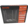 Tenda Router Wi-Fi Tenda, accessori di rete, AC8 dual-band, velocità Gigabit 1200 Mbit/s (5 GHz) e 300 Mbit/s (2,4 GHz), 4 porte Gigabit, MU-MIMO, 4 antenne esterne da 6 dBi, controllo tramite app