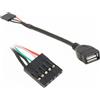 Bolwins Adattatore cavo USB M31 da connettore femmina a 5 pin a presa USB 2.0 per scheda madre PC, 20 cm