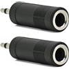 Selius 2 adattatori audio da 3,5 mm a 6,3 mm, con connettore mono, colore nero