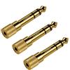 Selius Adattatore per cuffie, confezione da 3 pezzi, da 3,5 mm a 6,35 mm, con connettori in rame placcati in oro