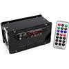 Selius Altoparlante Bluetooth elettronico con radio FM, design a forma di valigia, colore nero, con telecomando