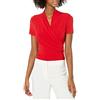 DKNY Short Sleeve Cross Front Suit Blouse Camicia Donna