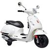 Indalchess Vespa ELETTRICA per bambini, 12V, bianco, +2 ANNI