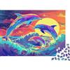 6N2X9A4S Delfino Saltante Puzzle 1000 Pezzi per Adulti Scena Oceano Tramonto Colorato Gioco di Puzzle 1000 Pezzi Relax Casa Famiglia Regalo 38x26cm/1000pcs