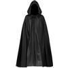 QIGHLIS Mantello nero con Cappuccio, costume da vampiro per Halloween, unisex | Cappotto Jedi per adulti, mantello Darth Vader, travestimento, Accessorio per Cosplay