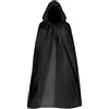 QIGHLIS Mantello nero con Cappuccio, costume da vampiro per Halloween, unisex | Cappotto Jedi per adulti, mantello Darth Vader, travestimento, Accessorio per Cosplay