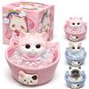 Wenbones Squishy - Giocattolo antistress in TPR da 15 cm, per decorazione da scrivania, antistress e idea regalo, con cestino lavorato a maglia