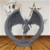 AUSPDICE Angel Fighter 32 mm DND Miniatura, guerriero alato per TTRPG, S11 | Stampa 3D in scala 1:50 Angel Warrior con ali piumate e armatura cornuta per dungeon e draghi e giochi di guerra