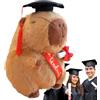 Generico Animale di peluche di laurea, peluche di laurea | 2025 adorabili decorazioni di laurea Capybara Plush | Animale abbracciabile con cappello di dottorato souvenir memorabile per la cerimonia della scuol