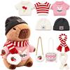 Foreverup 30 cm Capybara Peluche, Peluche Capybara 10pcs Set, Cuscino Capibara Regalo | Peluche Capybara Bambola con 9 Vestiti e Accessori, Regali di Compleanno di Natale per Ragazzi Ragazze Adulti