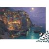 BWLPRNDZJGLQ Paesaggio di città costiera italiana Puzzle 1000 Pezzi Gioco di Puzzle 1000 Pezzi Carta per Adulti Vista notturna relax famiglia decorazione regalo 52x38cm/1000pcs