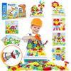 Akokie Giochi Bambini 3 Anni,Gioco Bambino 3 4 5 Anni Giocattoli di Costruzione Blocchi di Costruzione Puzzle con Trapano Elettrico Strumento Viti Regalo Bambina Bambino 3 4 Anni Regali Natale 223 PZ
